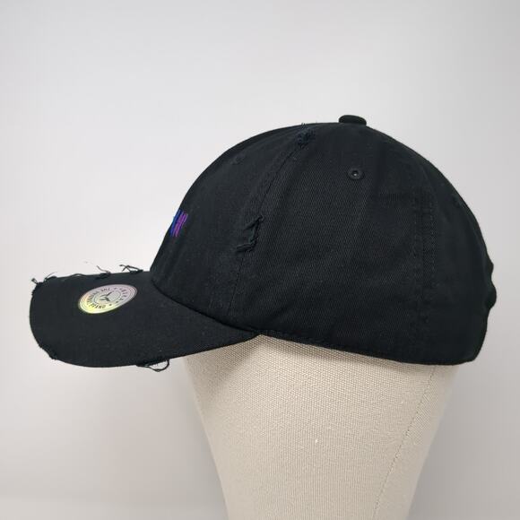 Drippin' Slideback Baseball Cap Black One Size Embroidered Distressed Mu:ka: - Picture 3 of 10